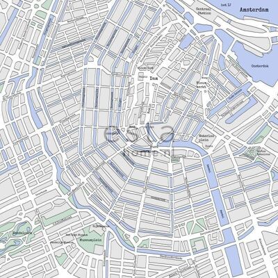 ESTAhome Fototapete Karte von Amsterdam-157712