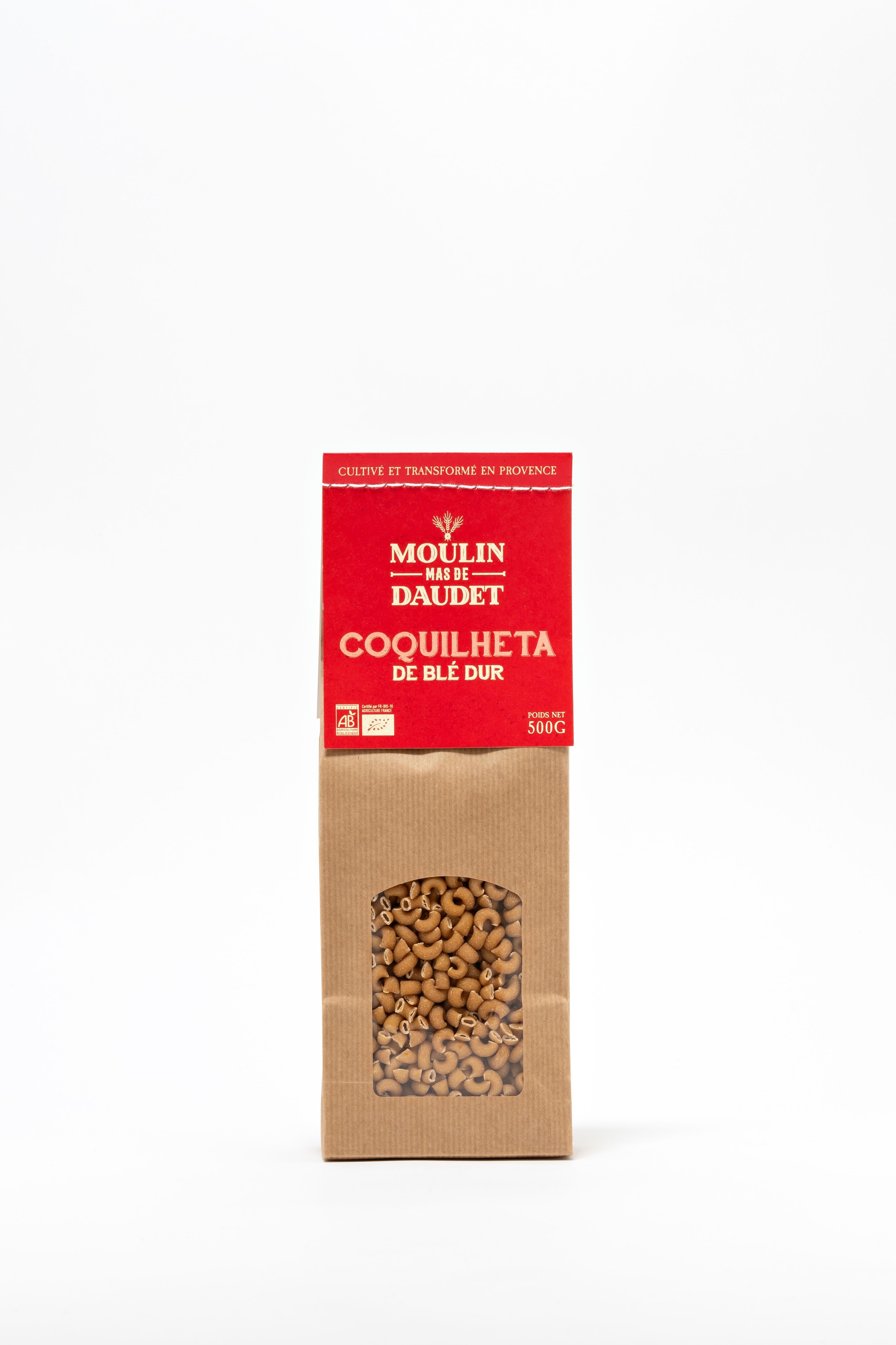 Organic durum wheat Coquilheta – 500g – Artisan pasta – Moulin Mas de Daudet