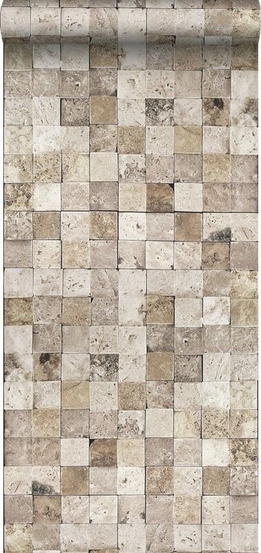 ESTAhome papier peint XXL carrés de marbre-158201