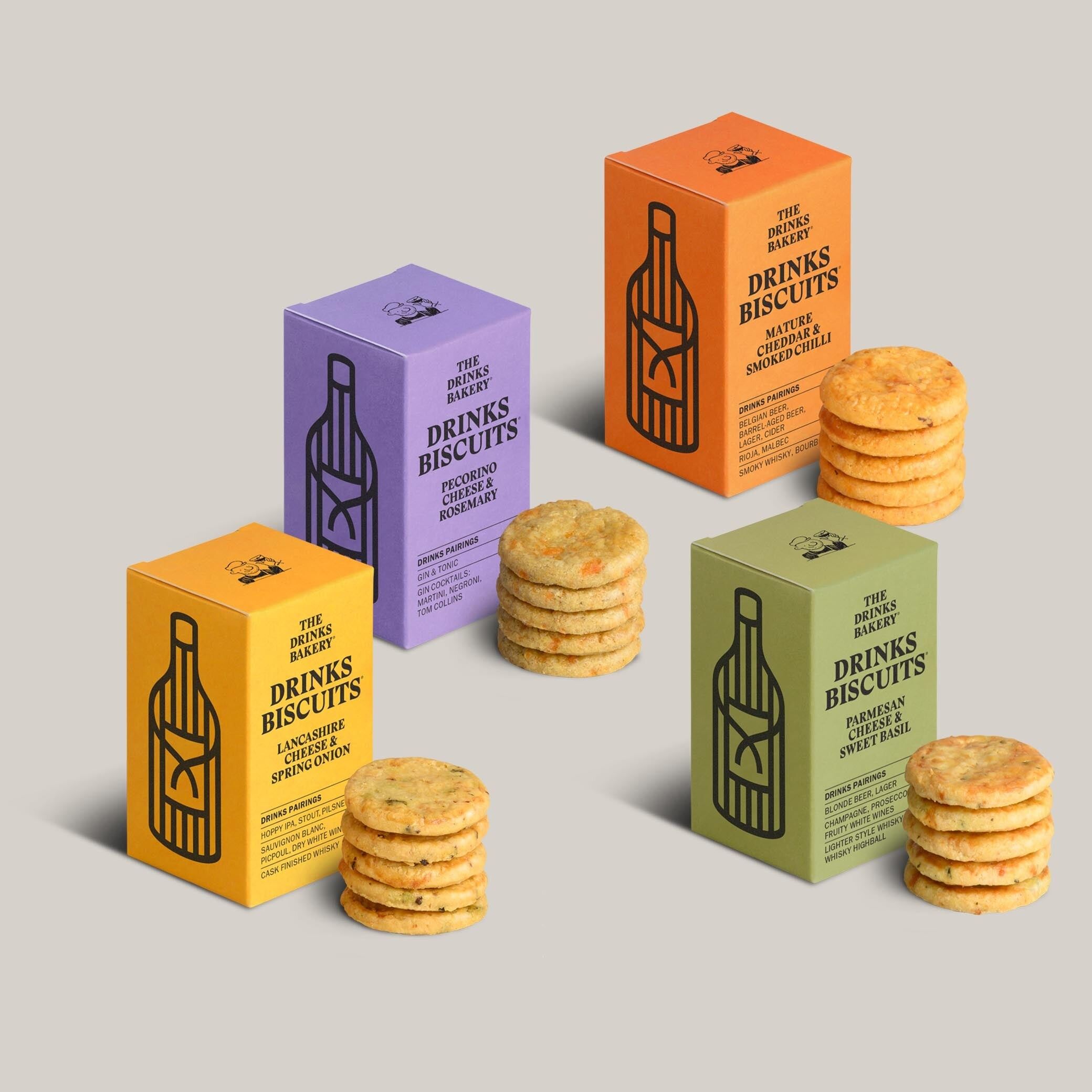 Drinks Biscuits Selection Pack - 36g Single Serve - Savoury Cheese Shortbread Crackers Expertly Flavour Profiled to Match Great Drinks