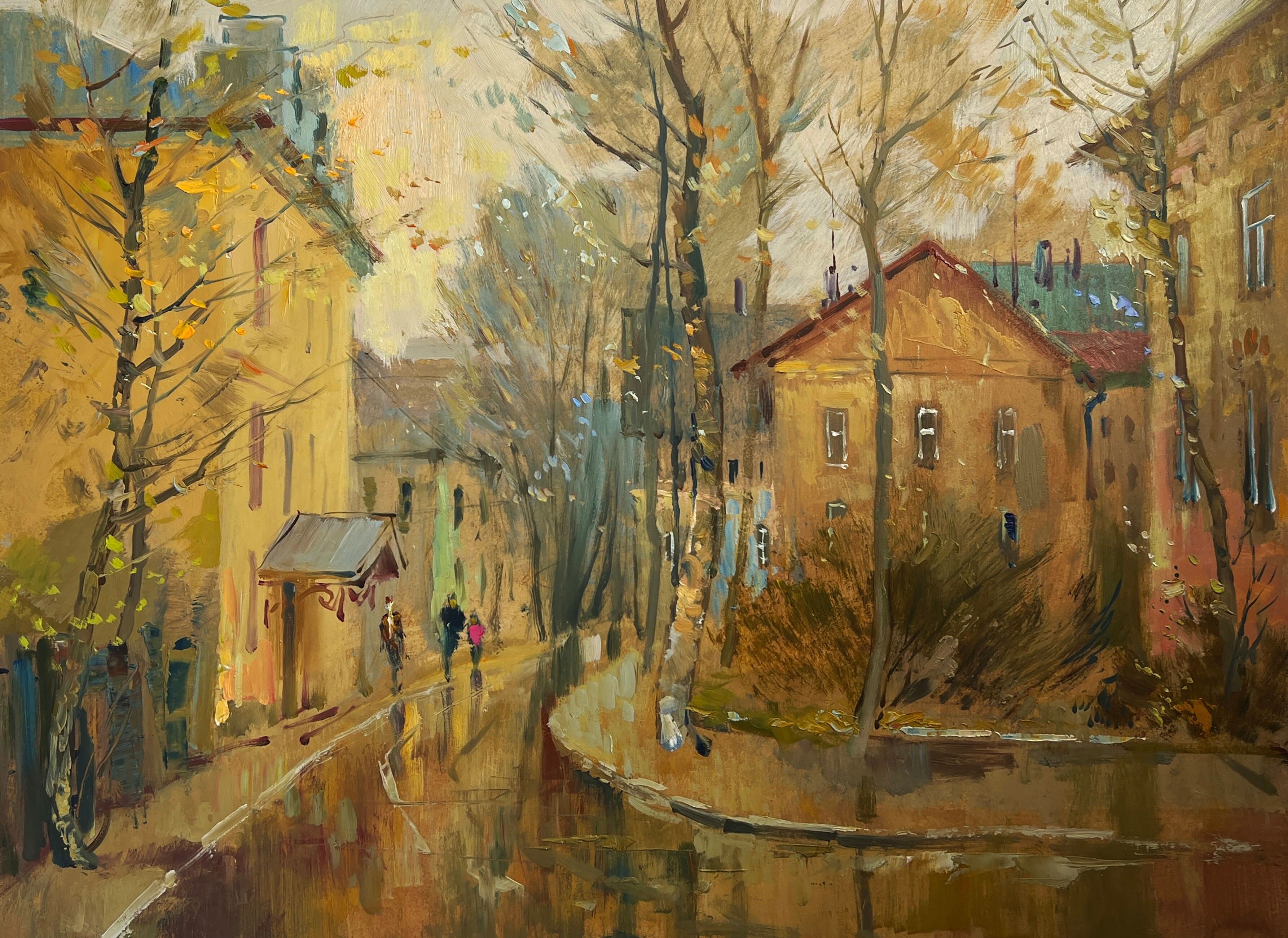 Ölgemälde „Reflexionen des Herbstes“, Yuriy Suprunchuk, 30 x 40 cm