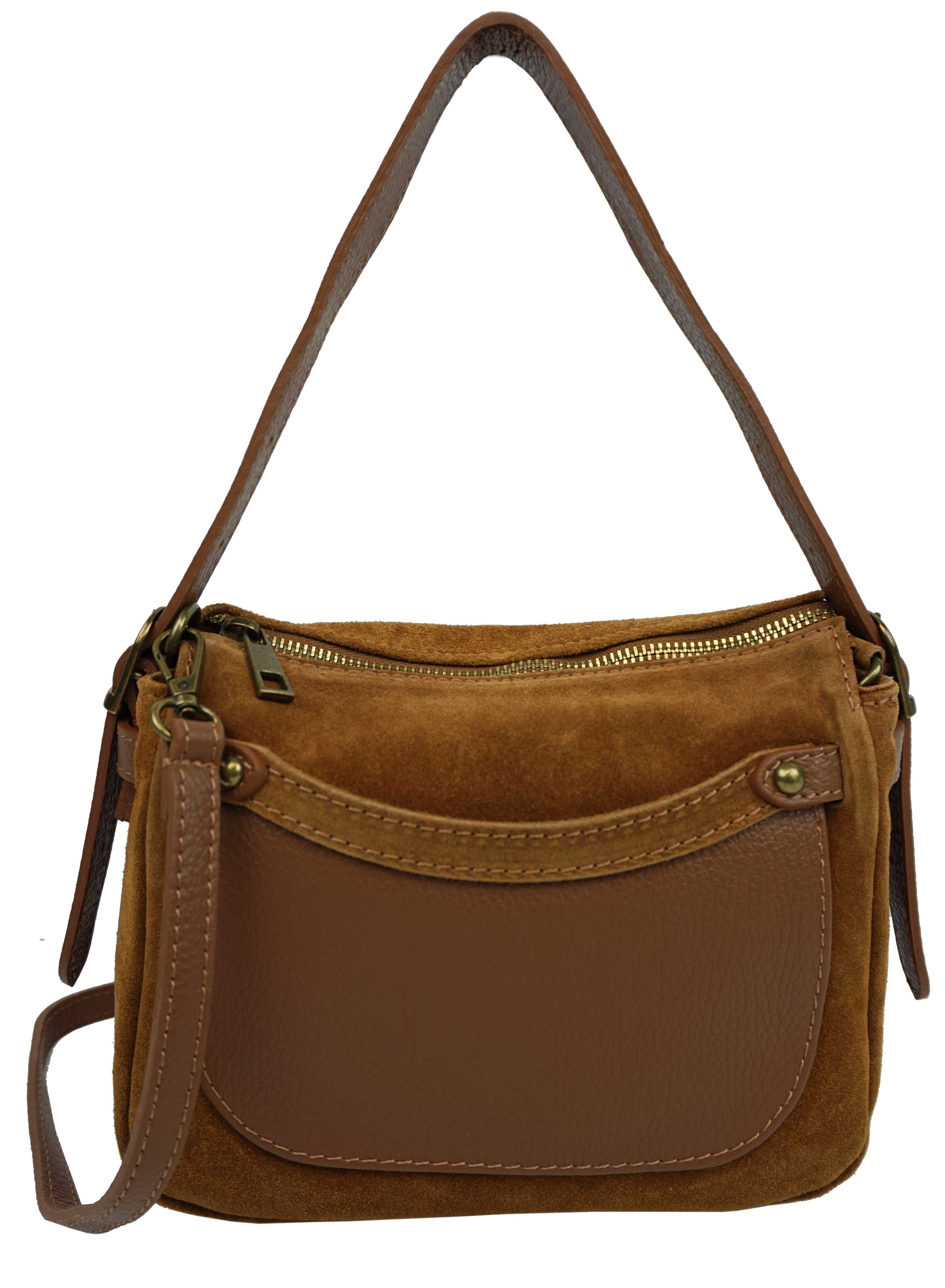 Small shoulder bag in split leather 87004