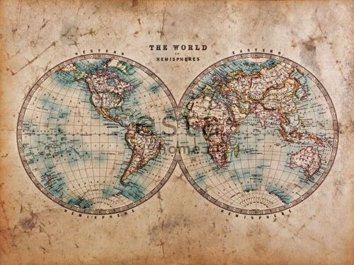 ESTAhome wall mural map of the two hemispheres-158211