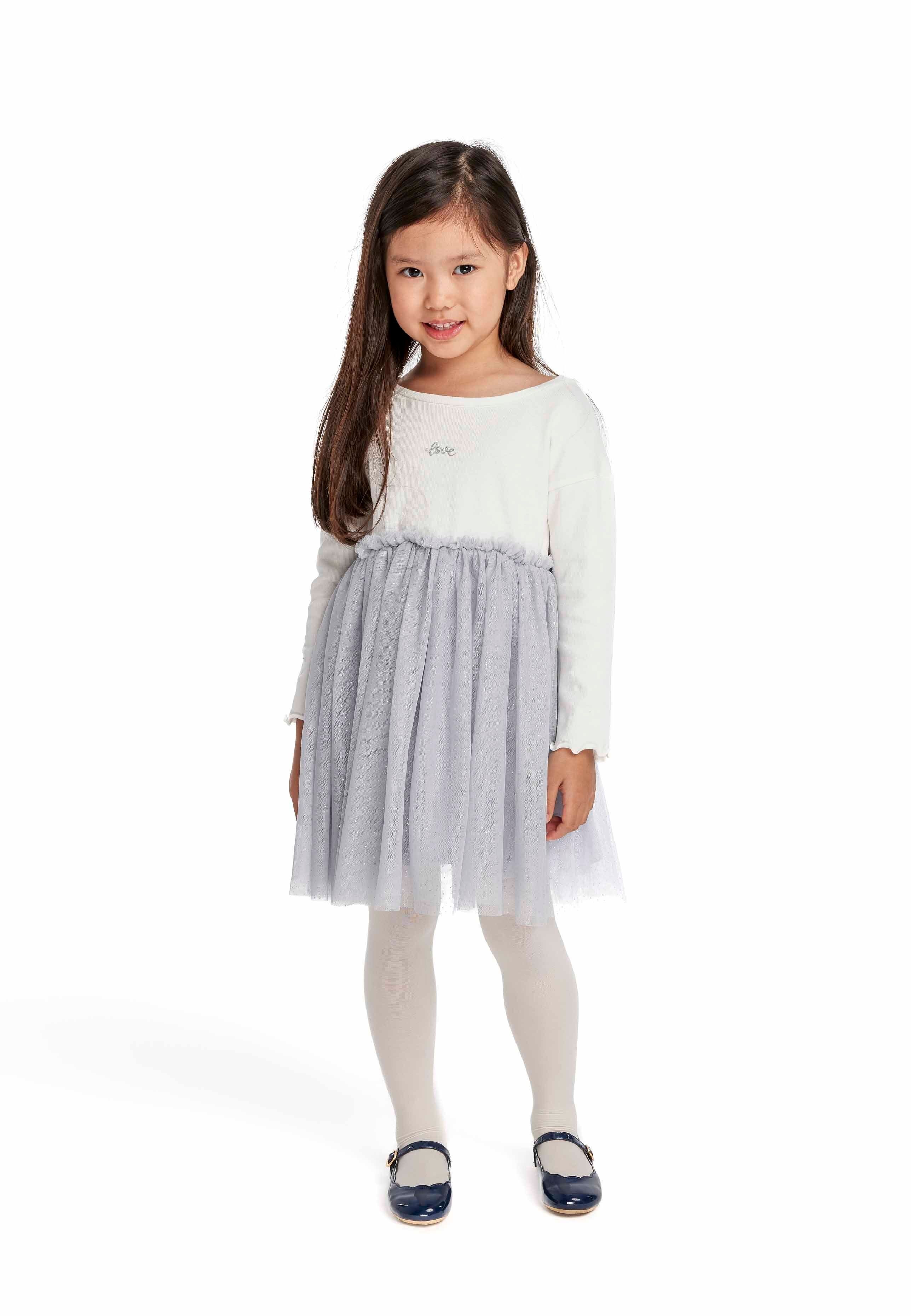Dress With Mesh Glitter Layered Skirt (3y-8y)