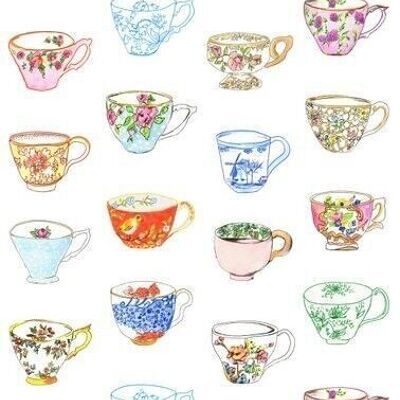 ESTAhome wallpaper XXL painted teacups-158110