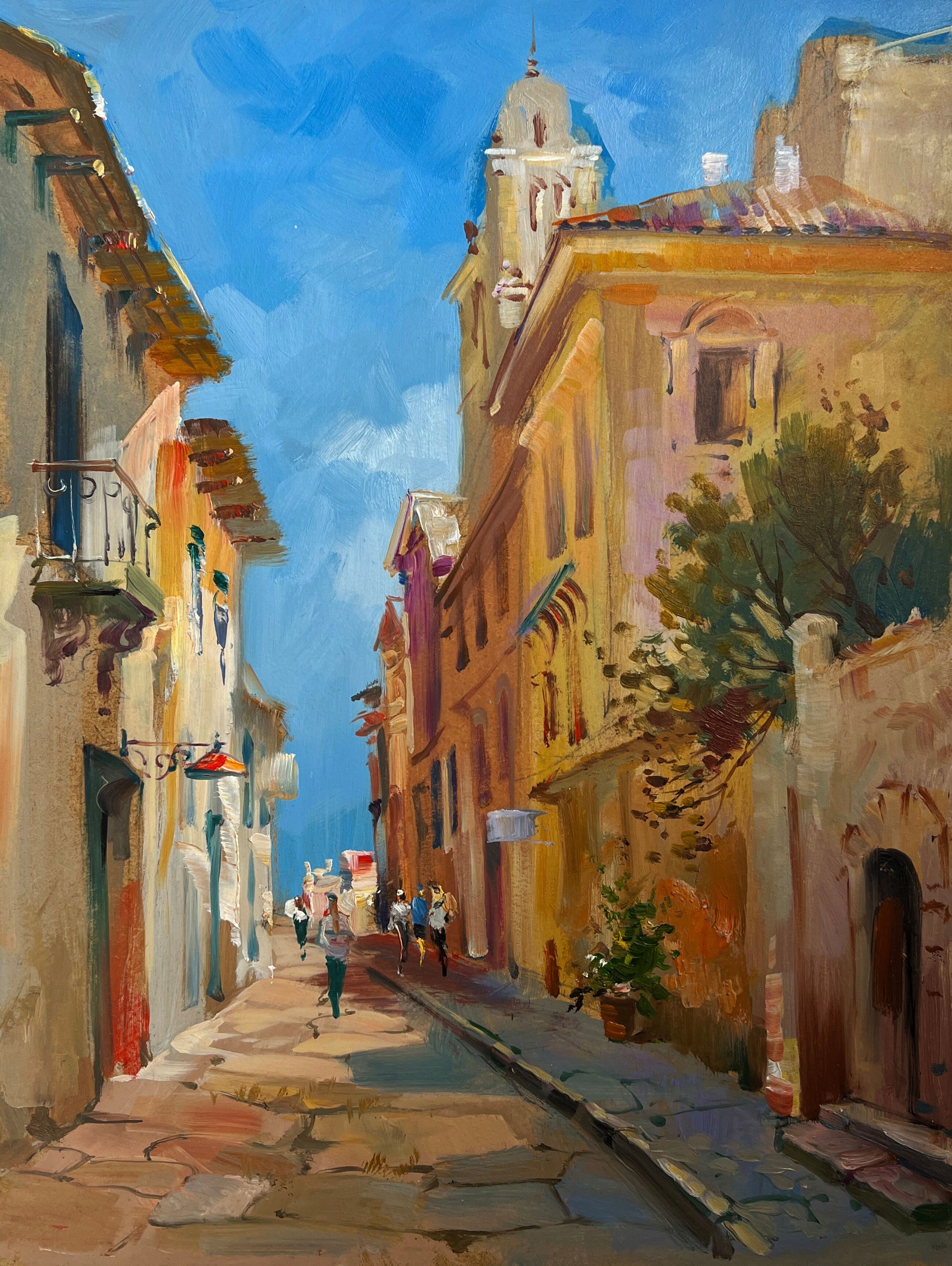 Dipinto ad olio Vecchio vicolo della città Yuriy Suprunchuk 40x30cm