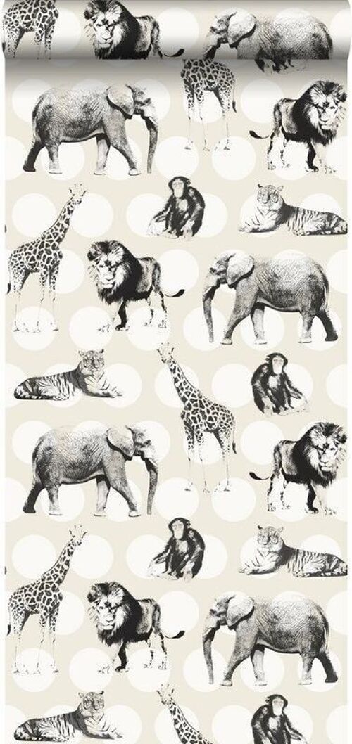 ESTAhome wallpaper animals on large dots-128712