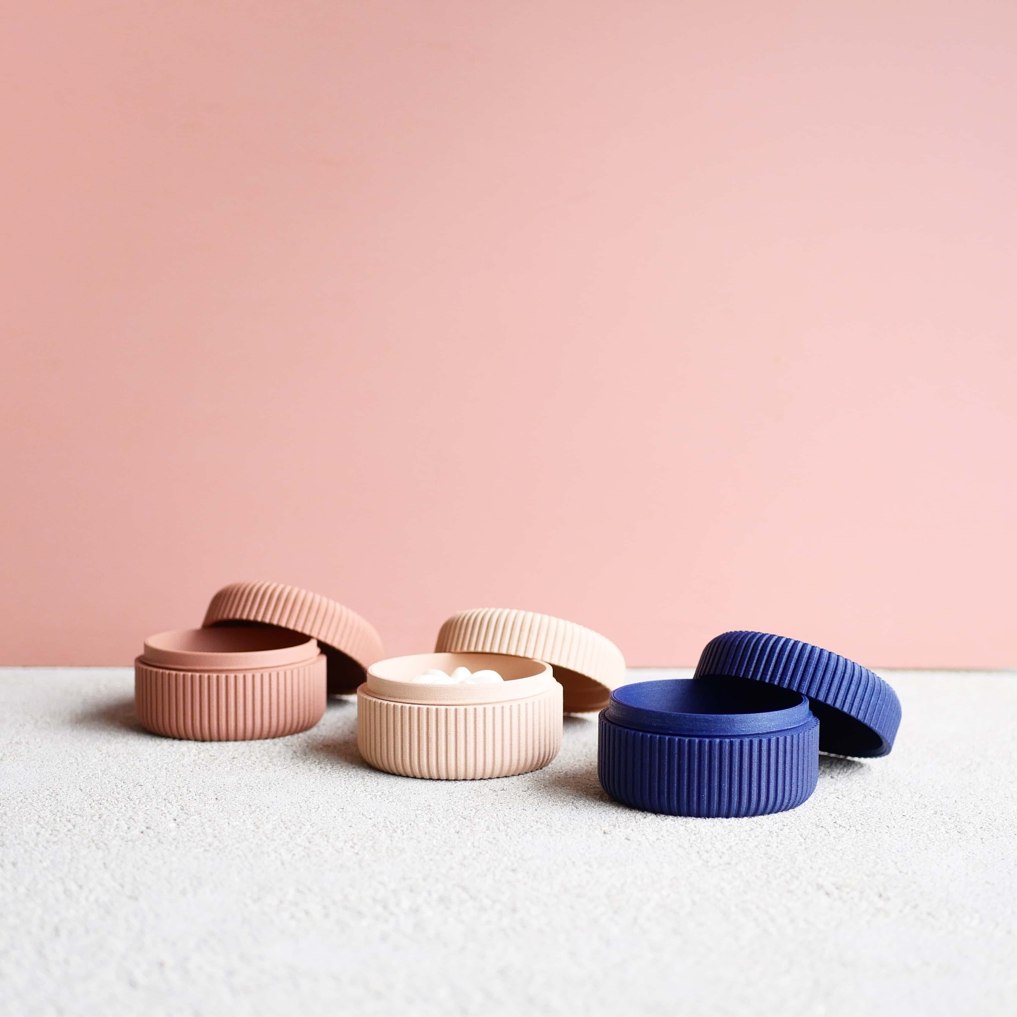 Coffret de voyage – Étui portable pour savon et bijoux – Rose poudré, Terre cuite, Cobalt