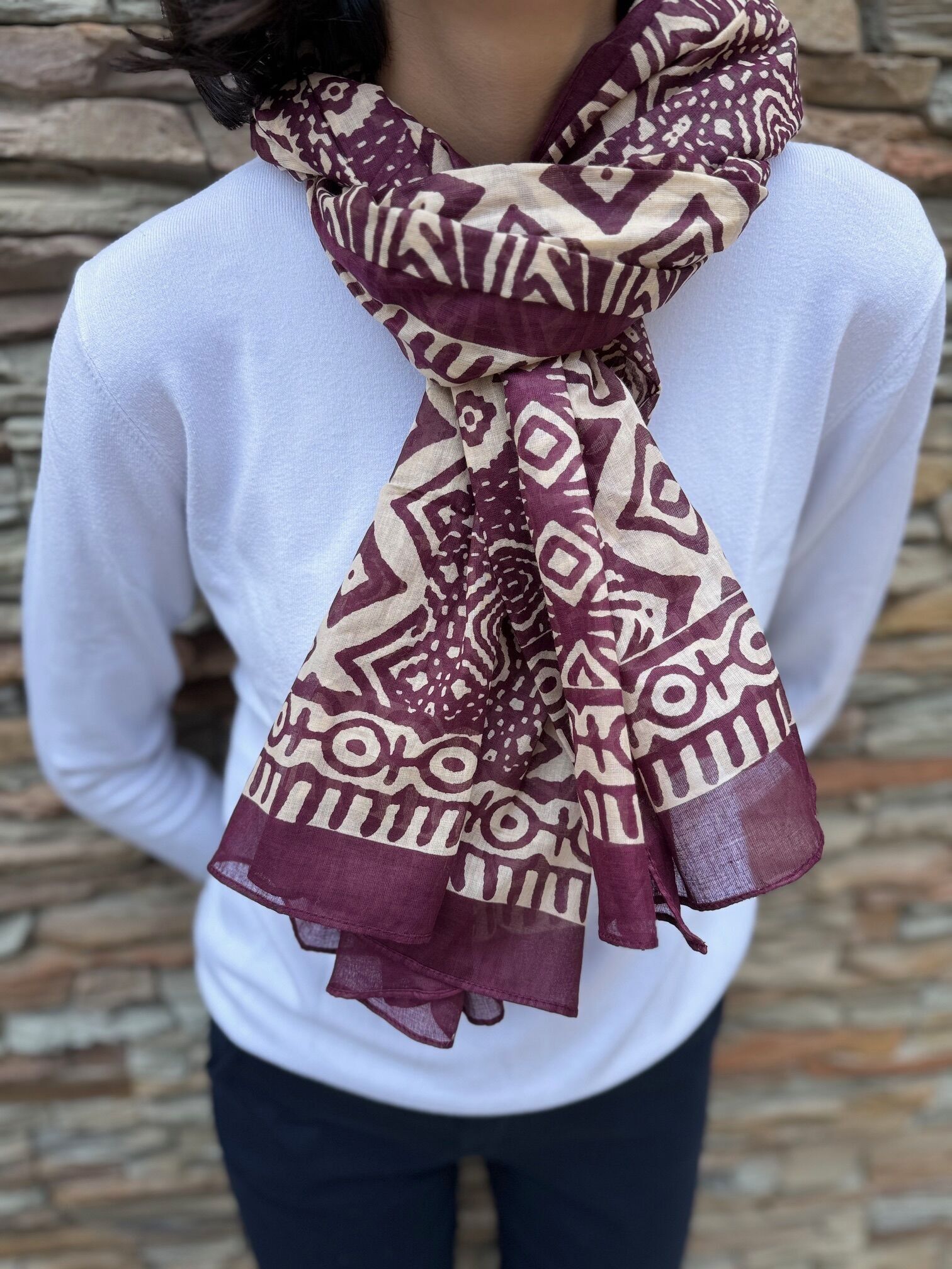 Schal aus 100 % indischer Baumwolle