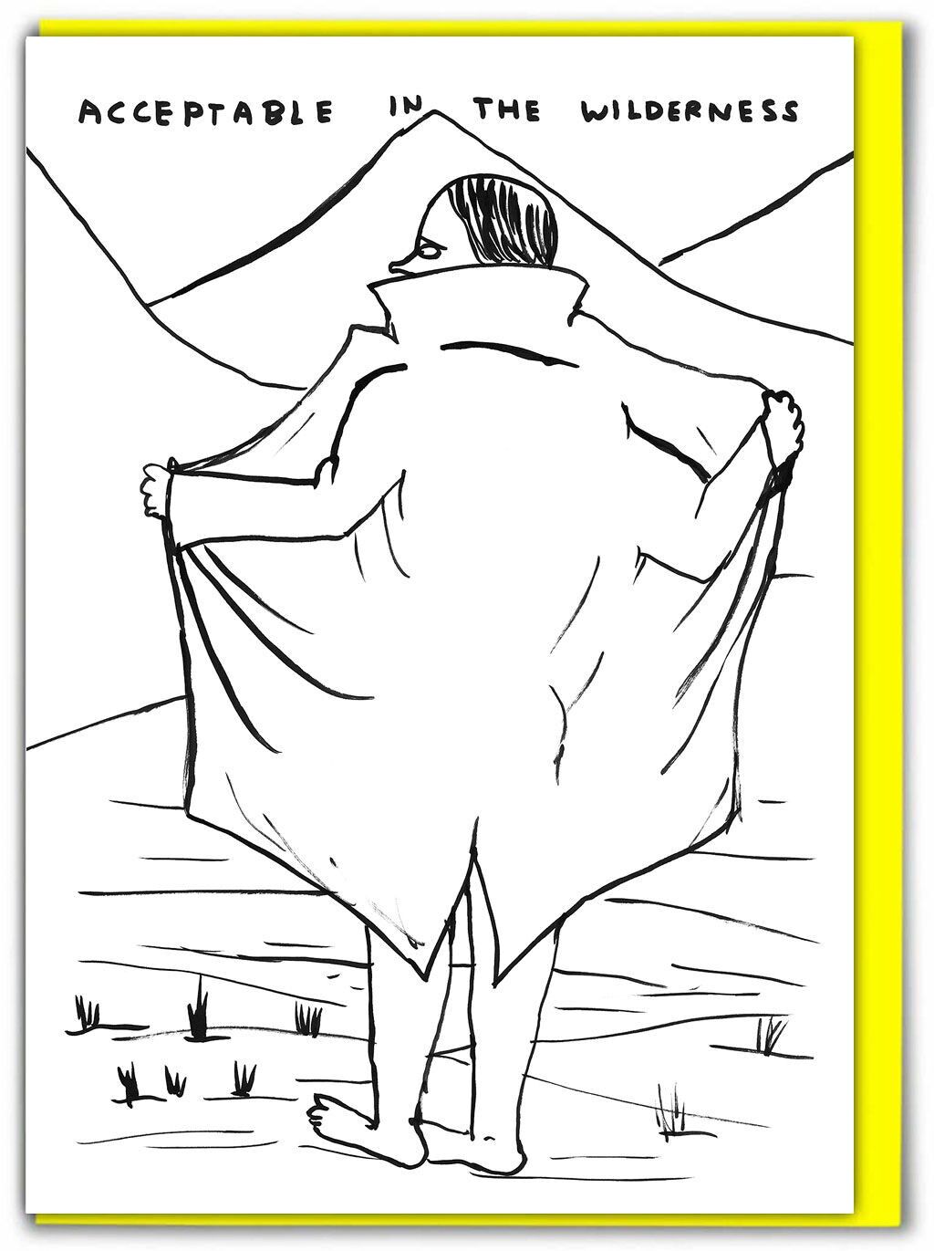 Tarjeta de felicitación divertida - Aceptable en el desierto, de David Shrigley