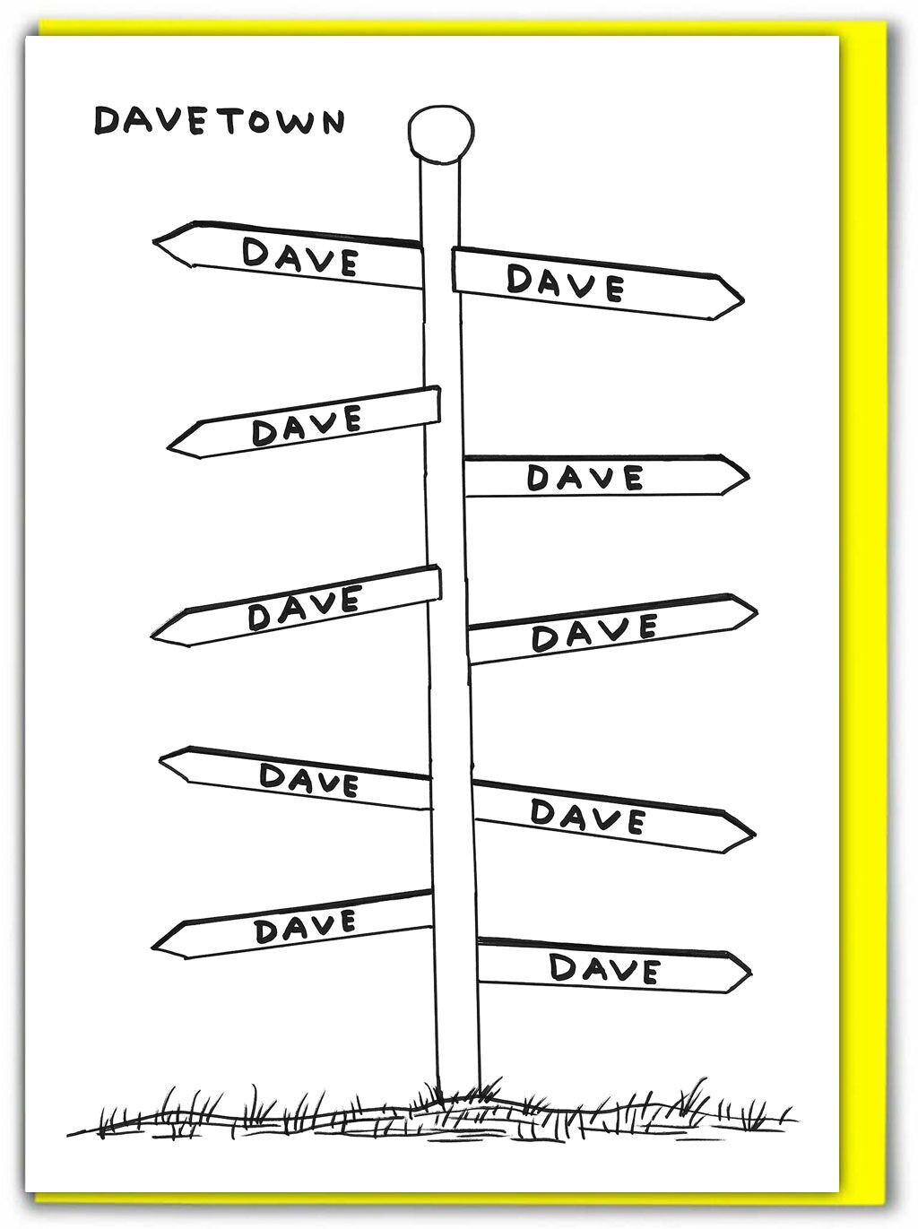 Tarjeta de felicitación divertida - Davetown de David Shrigley