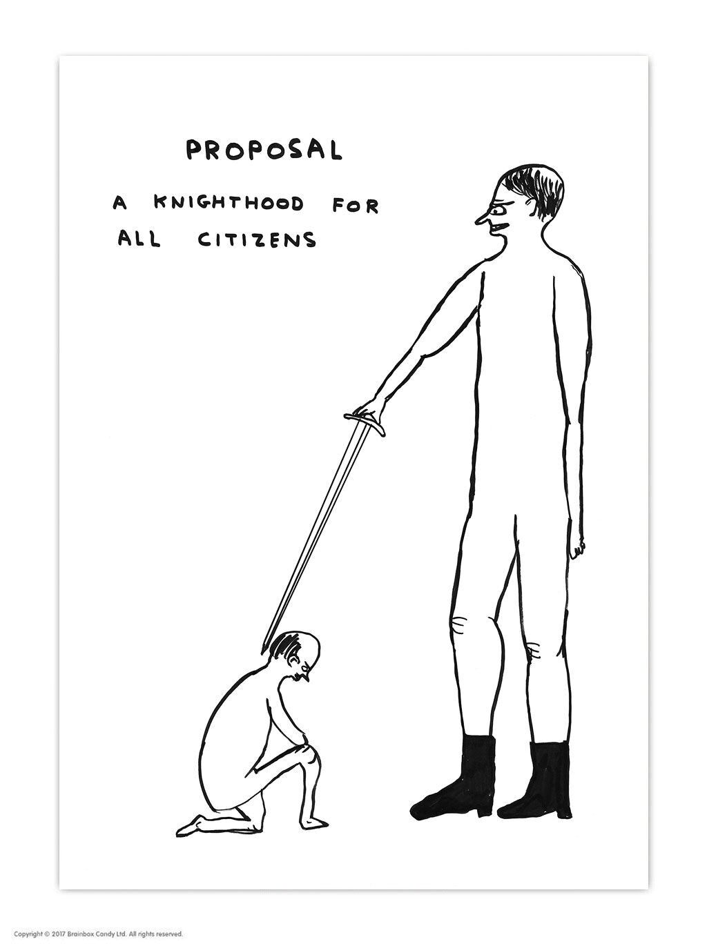 Postal artística A6 divertida de David Shrigley - Propuesta