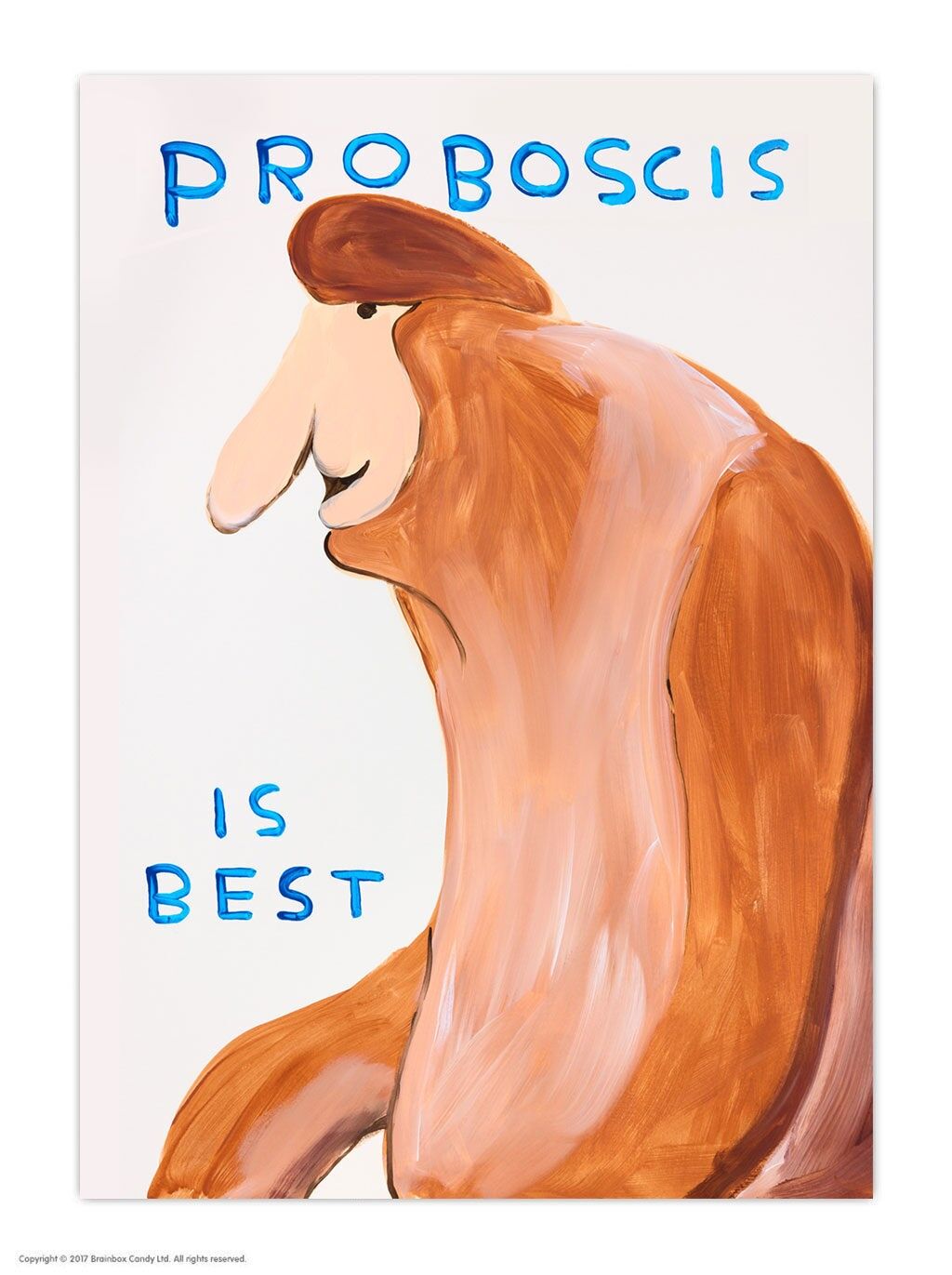 Divertida postal artística A6 de David Shrigley - Probóscide