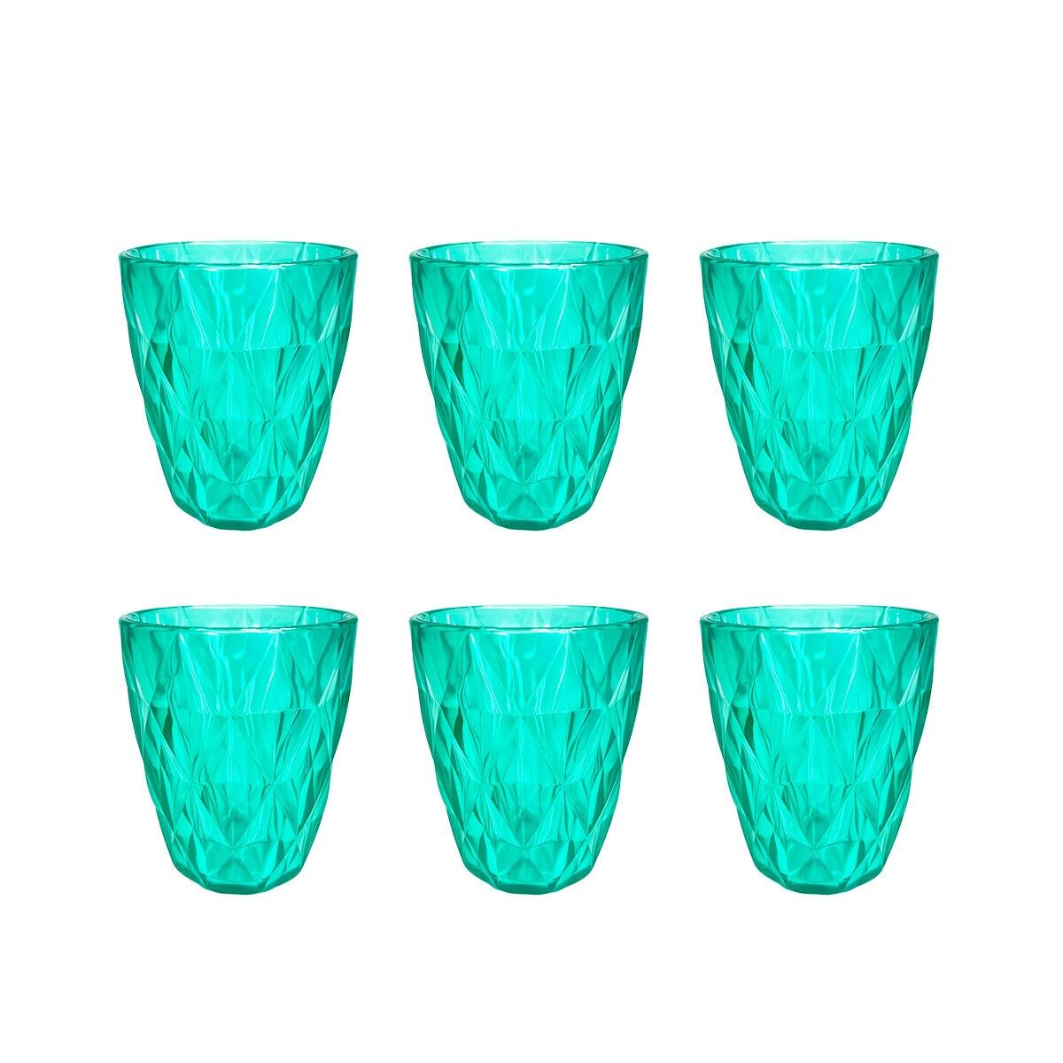 Verres à eau vert clair - lot de 6