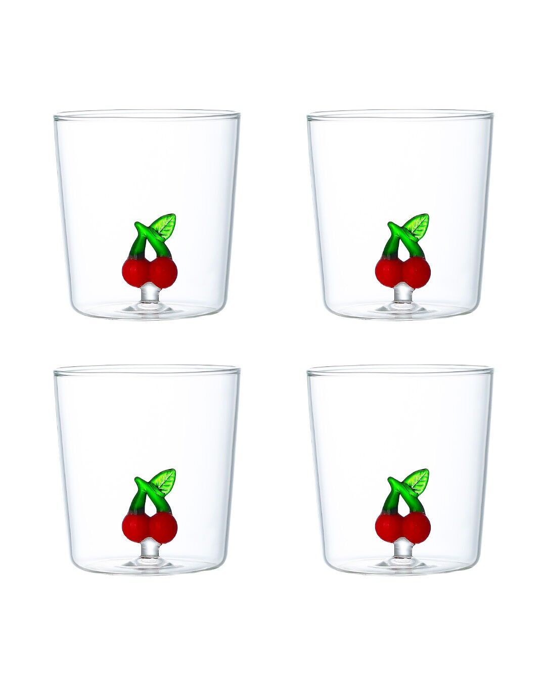 Cherry-colored water glasses, 300ml - set of 4