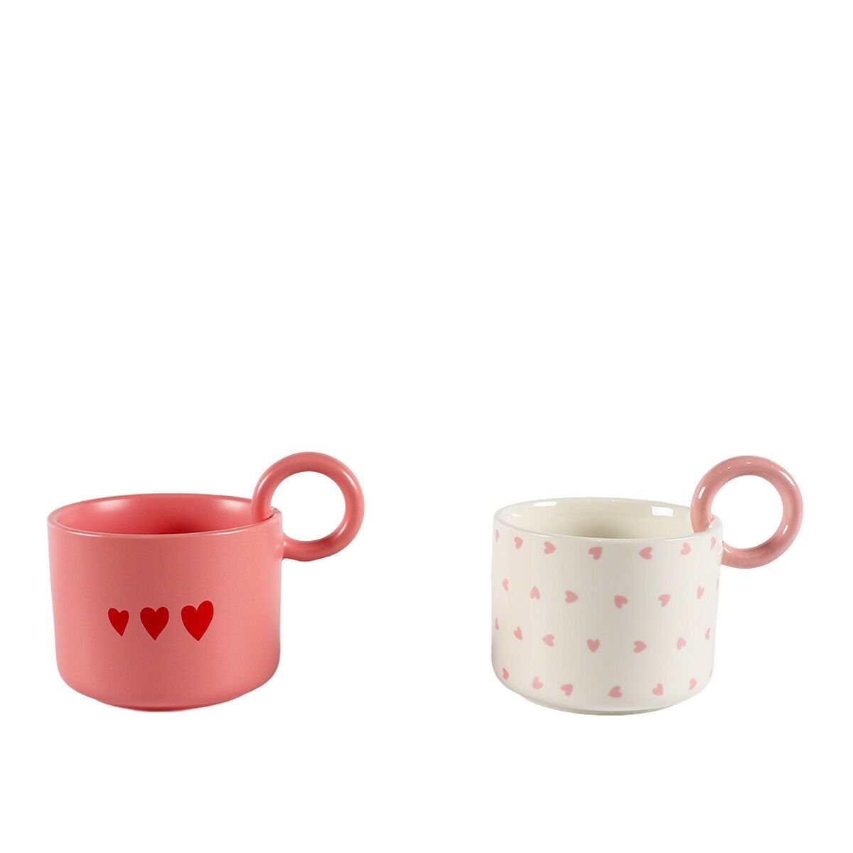 Mugs coeurs 23x9.5x3cm - lot de 2