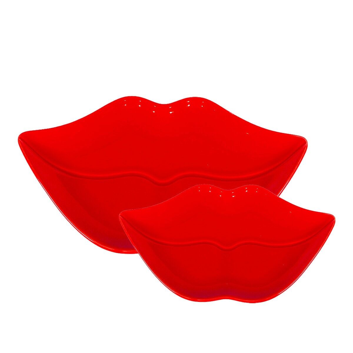 Coupelles bouches rouge - lot de 2