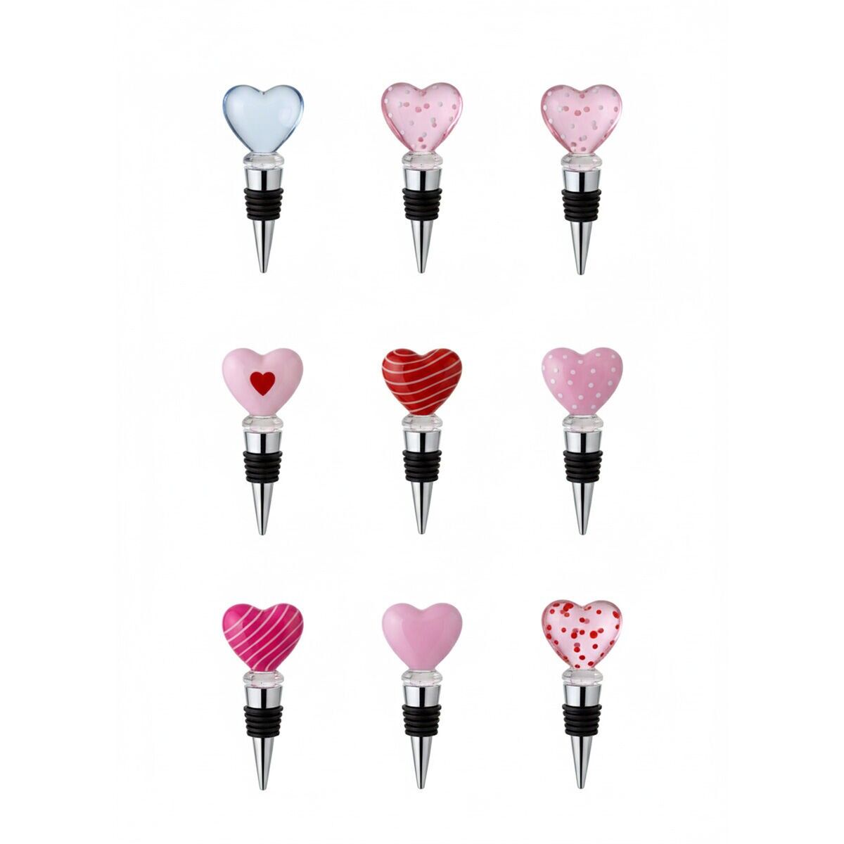 Bouchons de bouteille coeurs - lot de 12