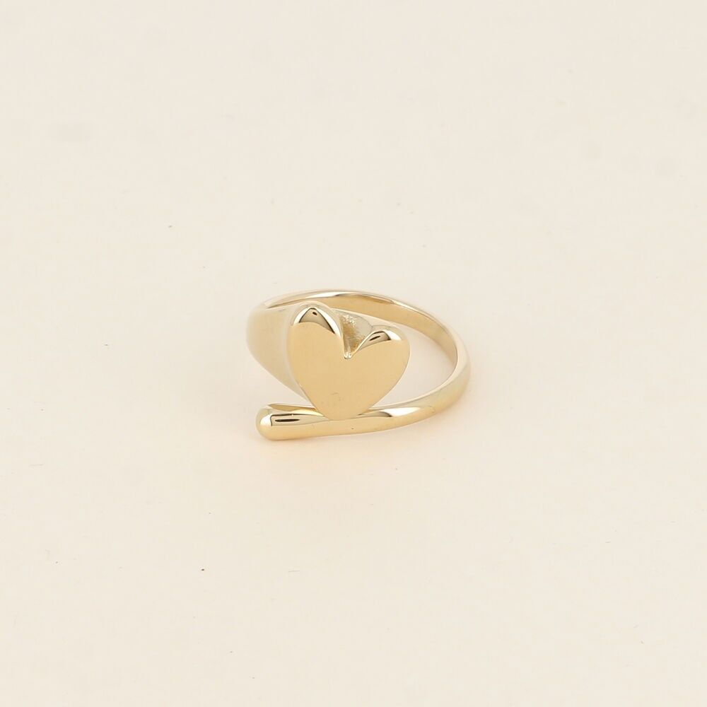 Offener Ring – Herz und Stiel