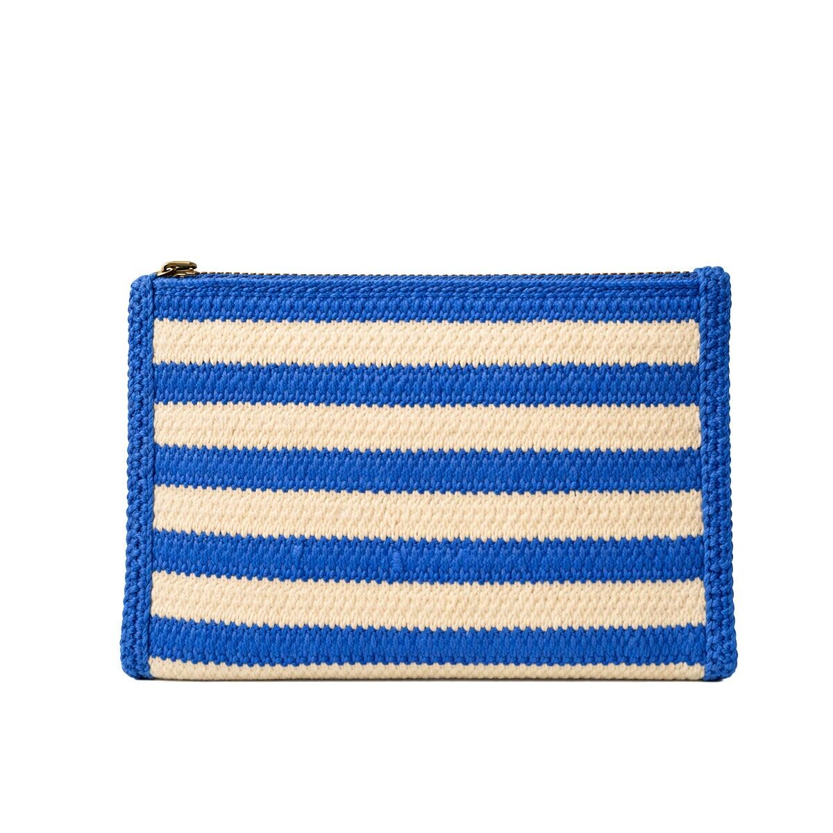 Pochette à rayures bleue