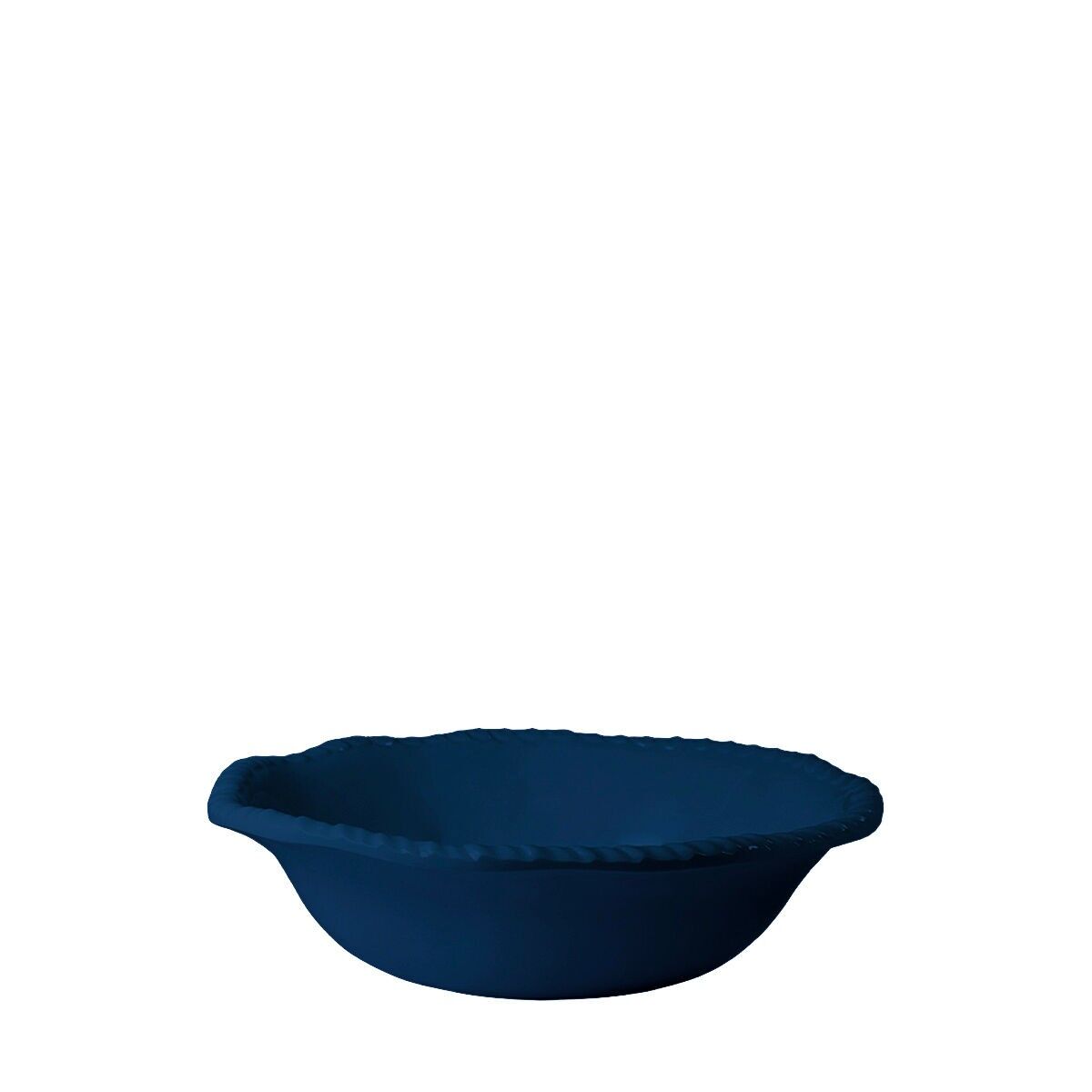 Assiette creuse en mélamine bleue bord corde 20x20x5.5cm