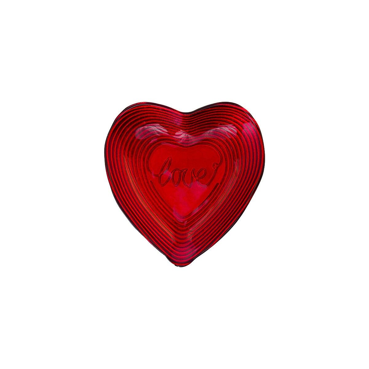 Coupelle coeur rouge 14x13x2cm