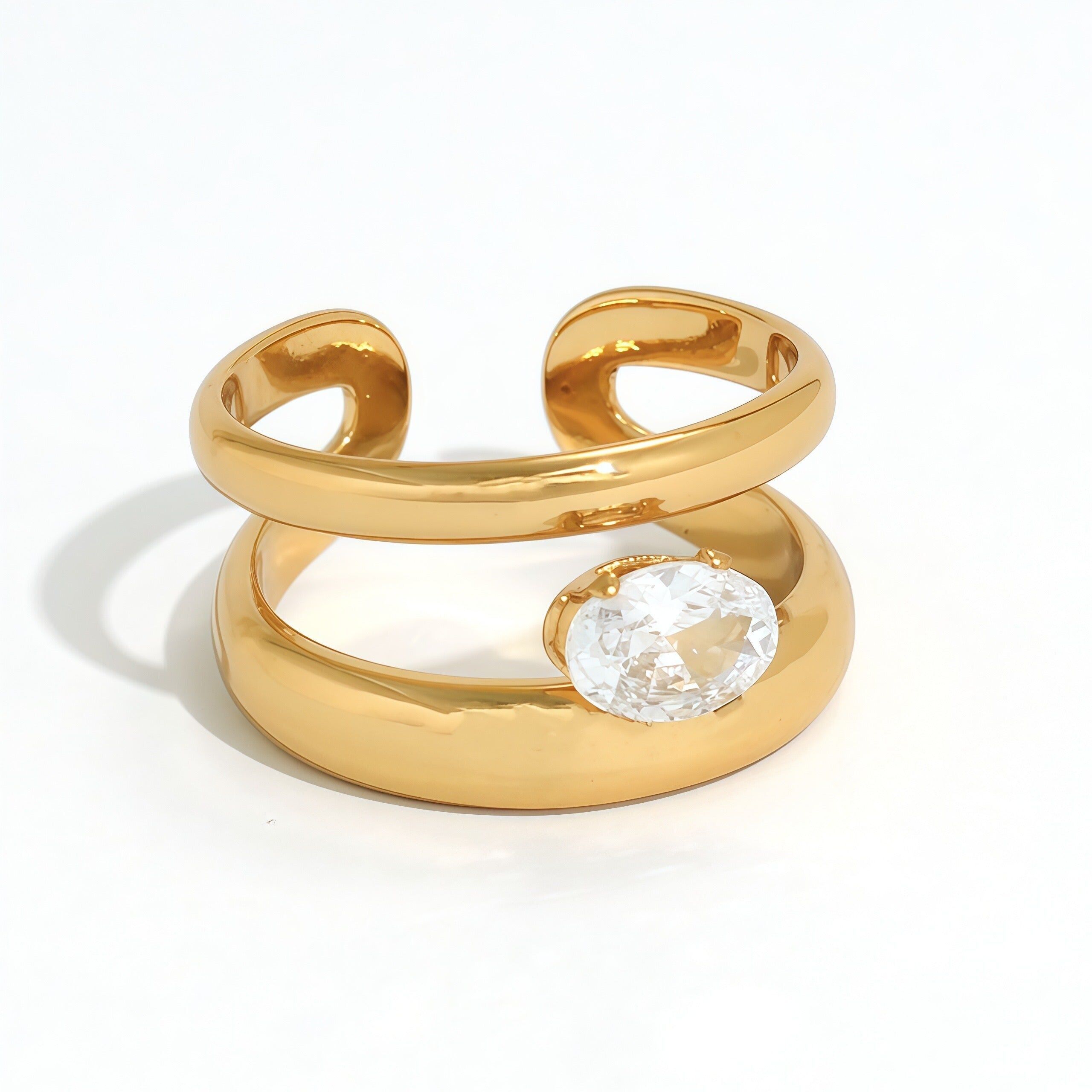 Doppelter Astring mit länglichen ovalen Strasssteinen