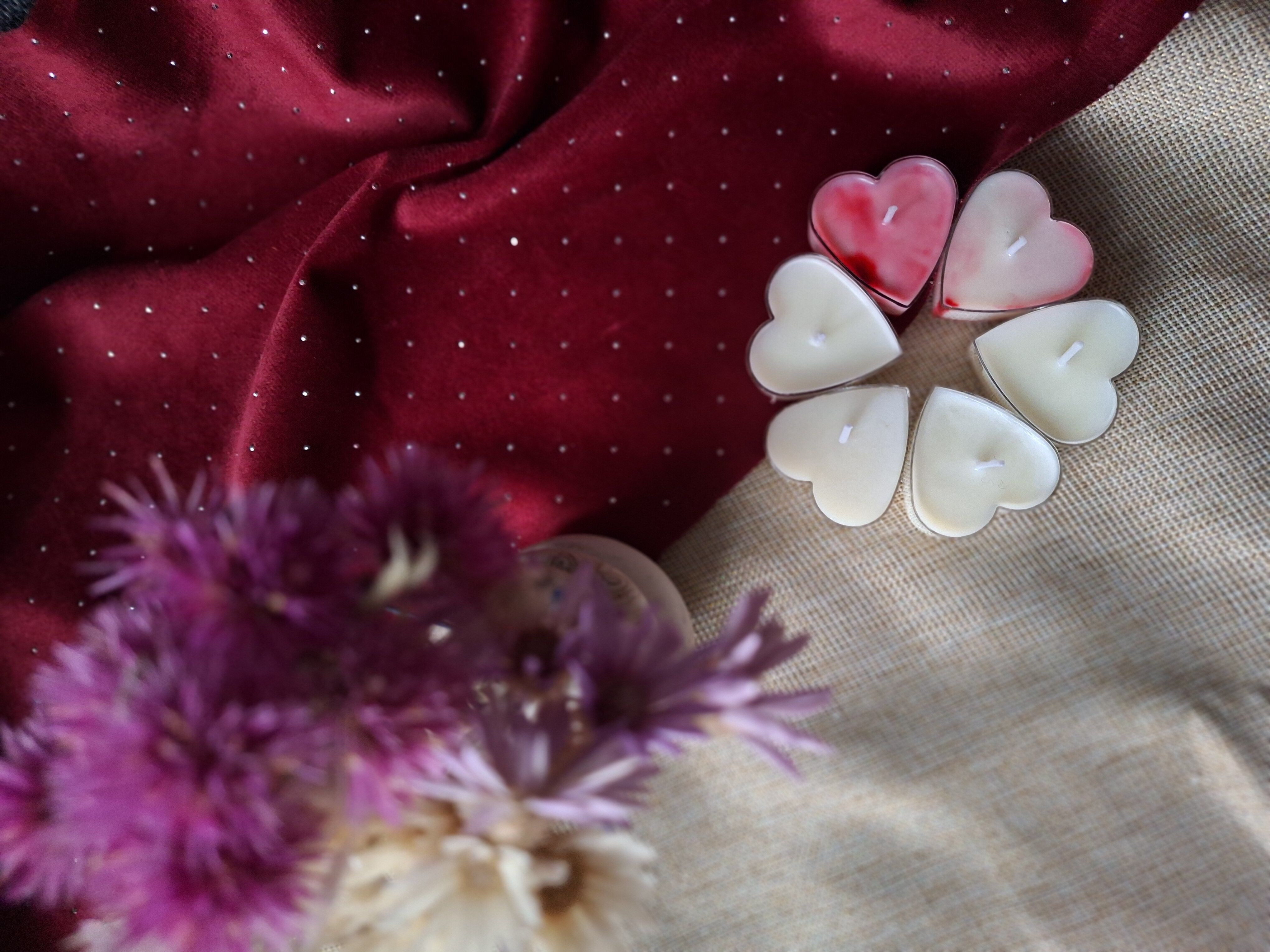 Heart-shaped tea light candle