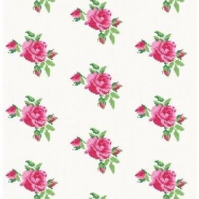 ESTApapel pintado casero con rosas pequeñas bordadas-138144