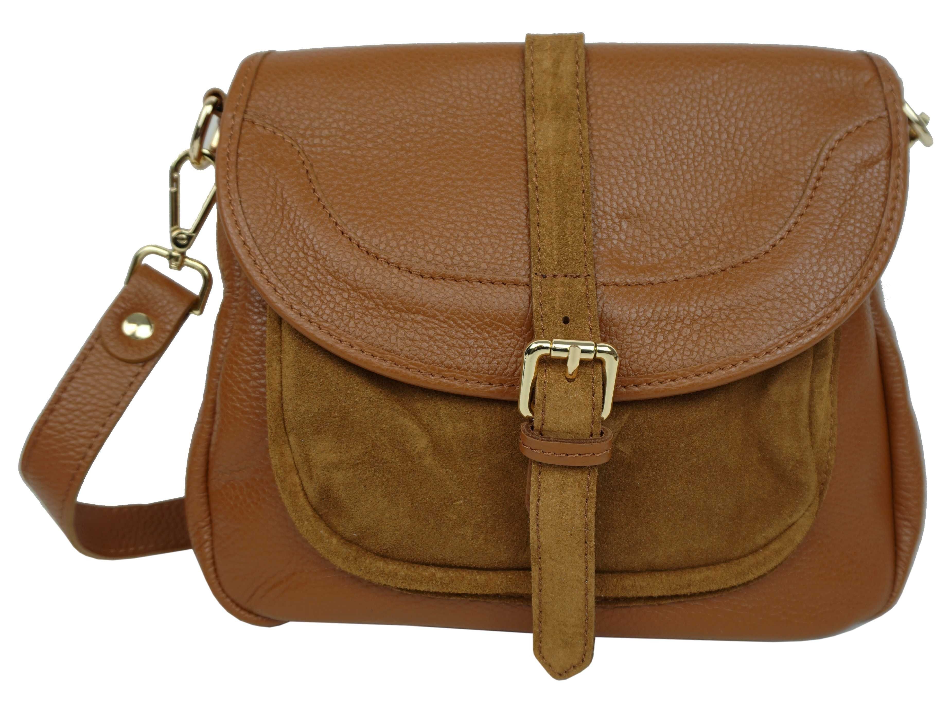 Leather shoulder bag with flap 76055