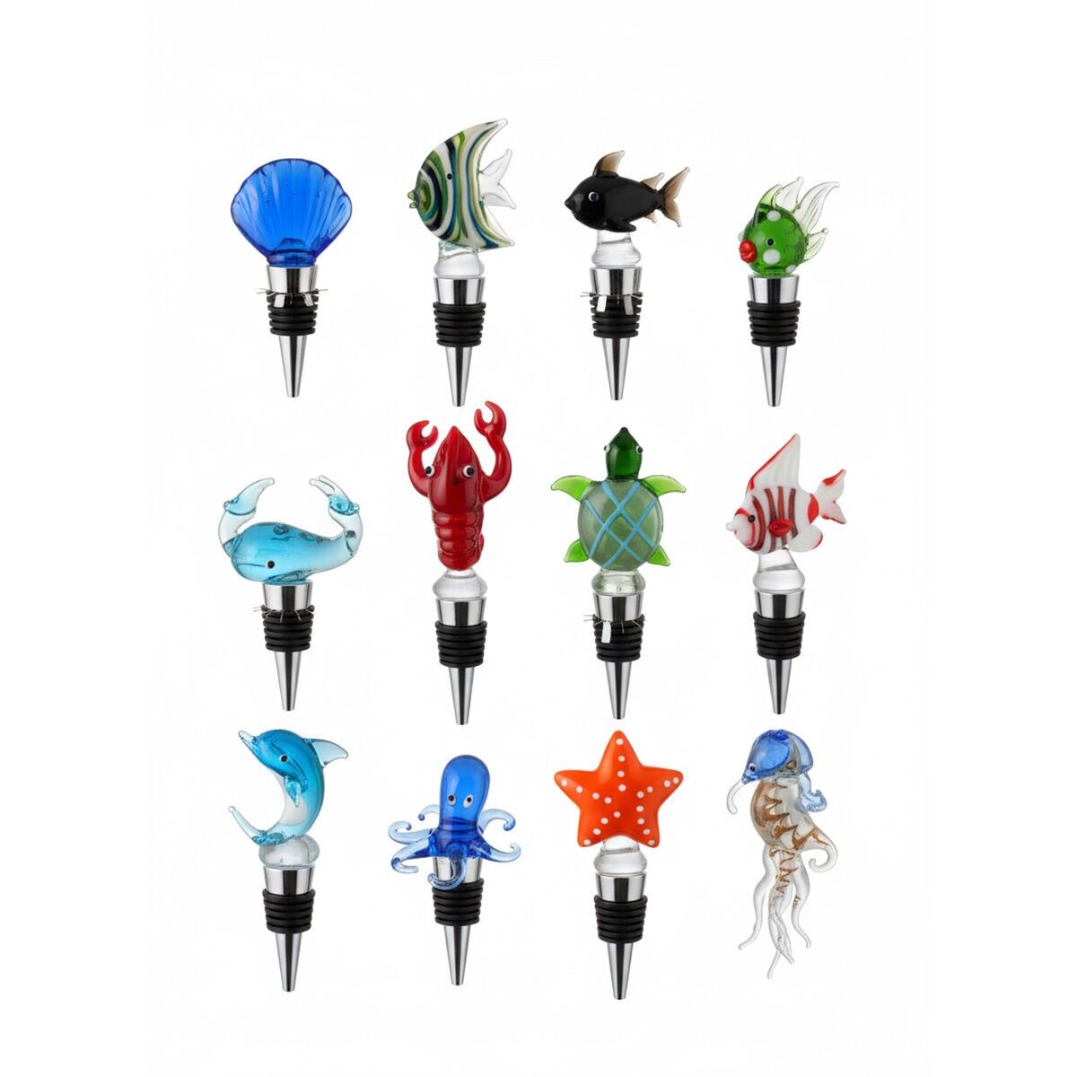 Bouchons de bouteille thème mer - lot de 12