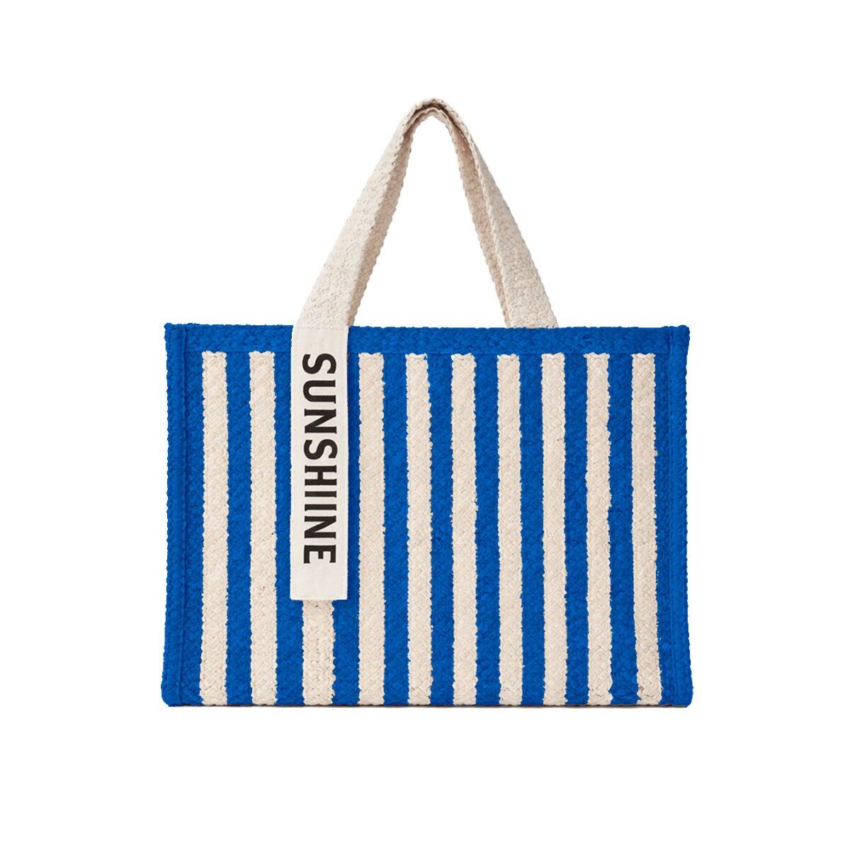 Tote bag à rayures bleu