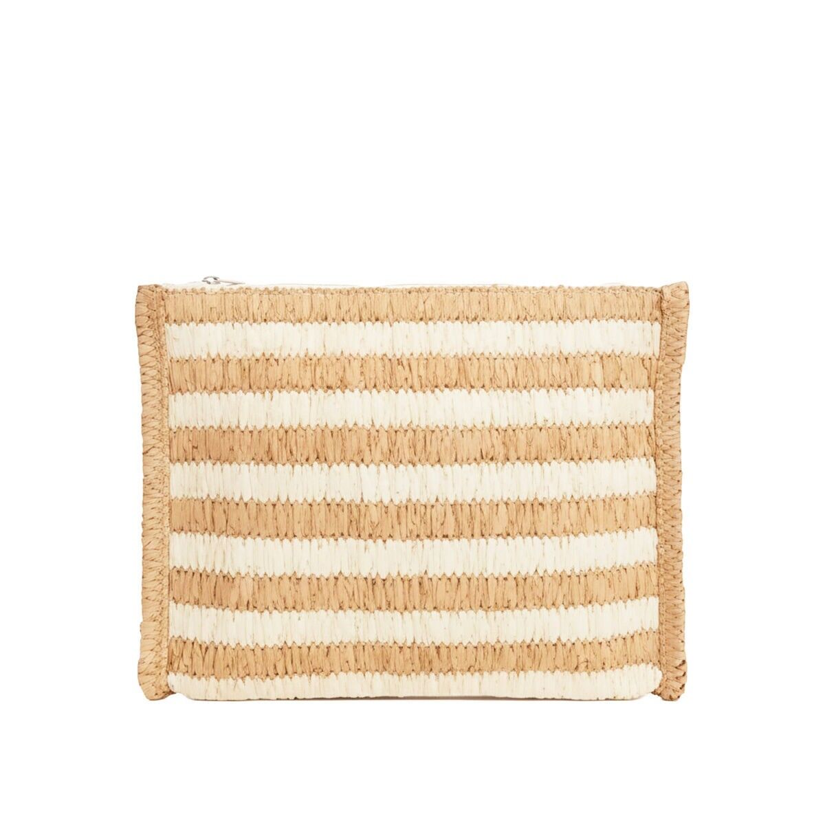 Pochette à rayures beige