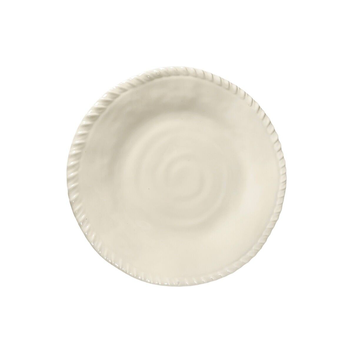 Assiette à dessert en mélamine crème bord corde 23x23x2cm