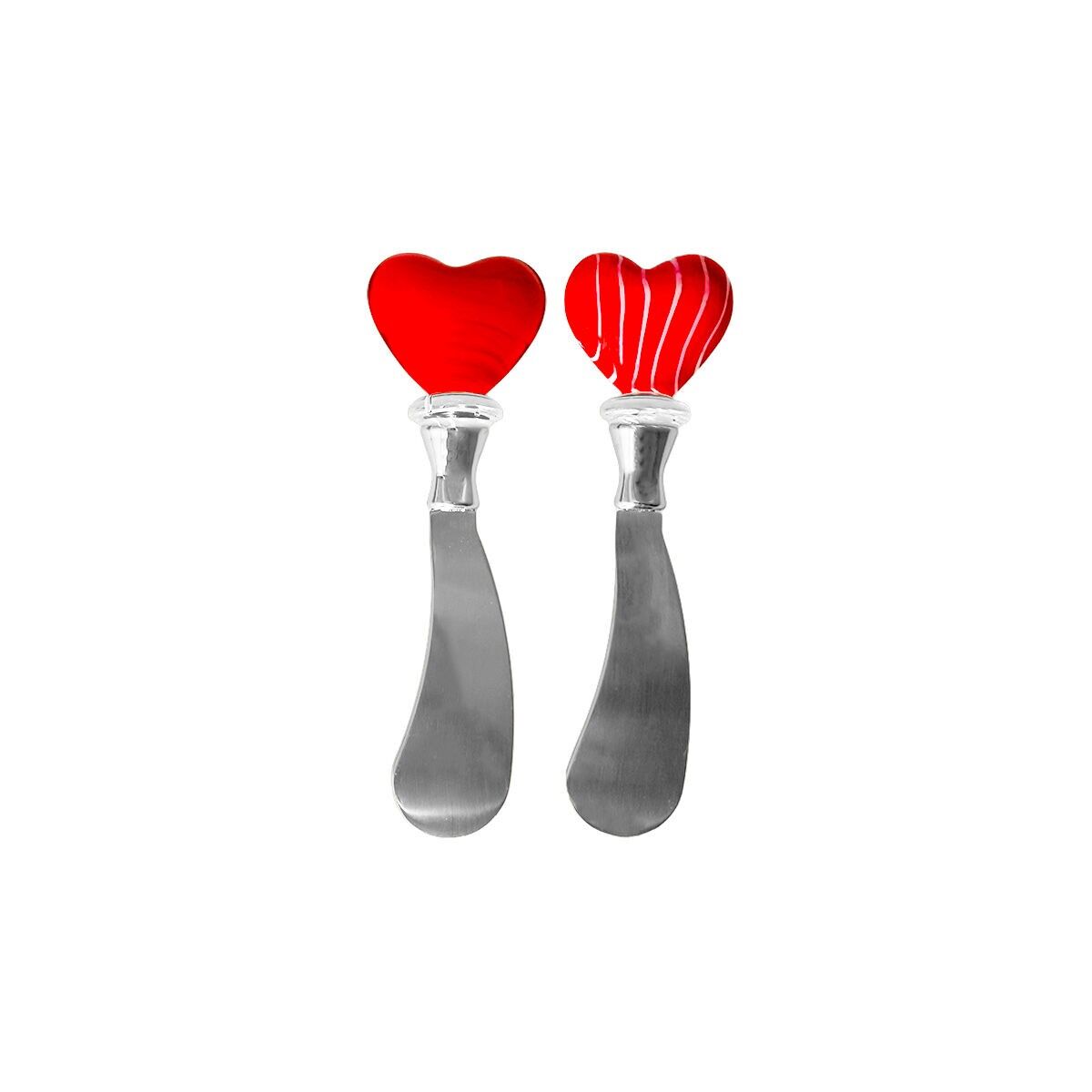 Tartineurs design coeur rouge - lot de 2