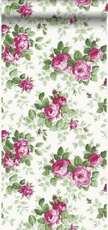 Origine papier peint roses-326138