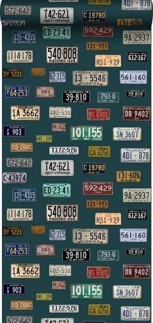 ESTAhome wallpaper XXL vintage license plates-158502