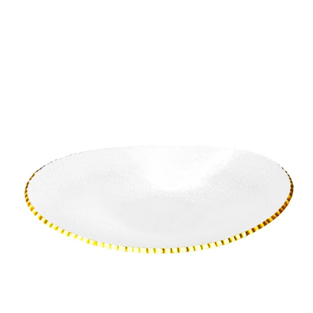 Saladier bord doré ovale en verre 29.5x19x6cm