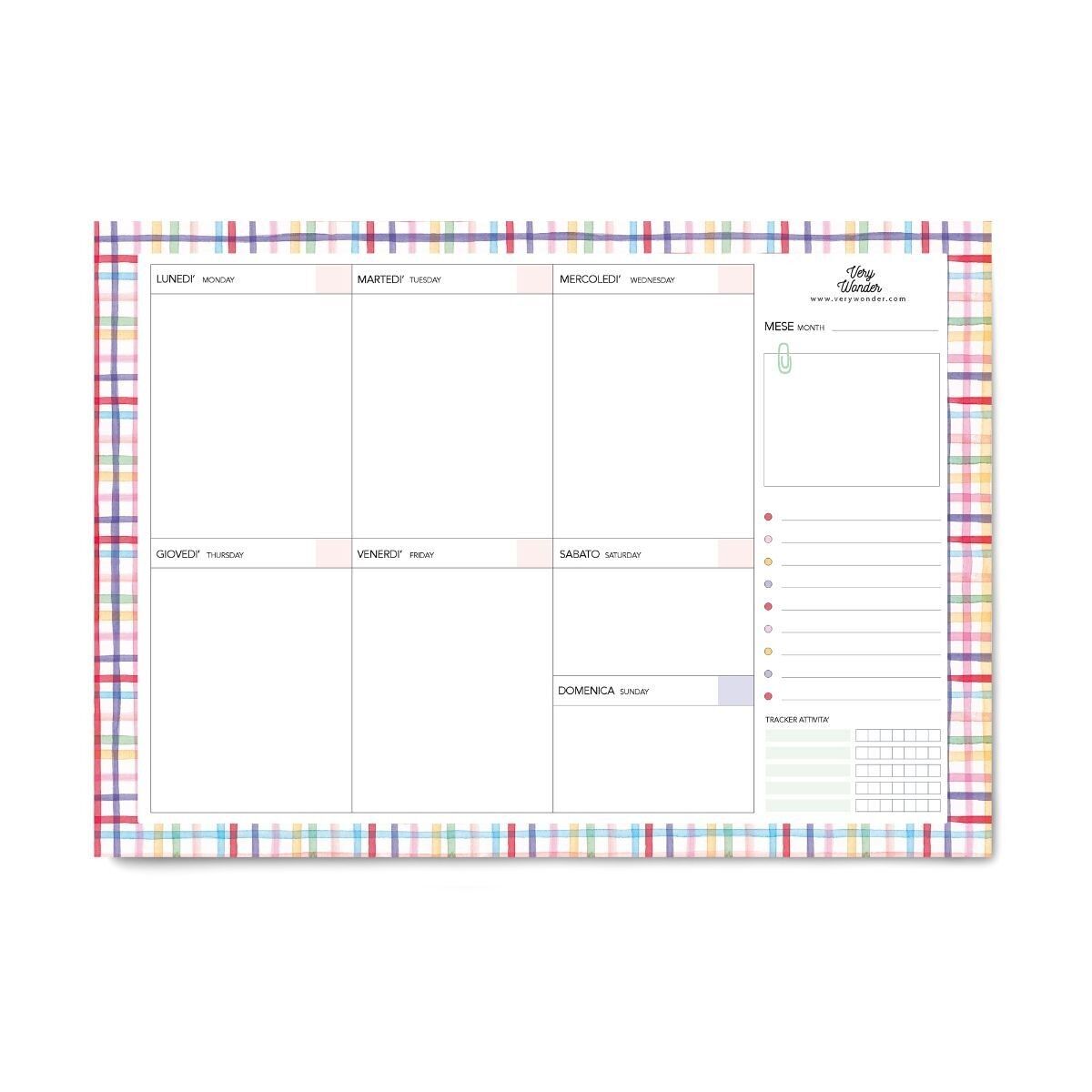 WOCHENPLANER - Regenbogen-Tartan