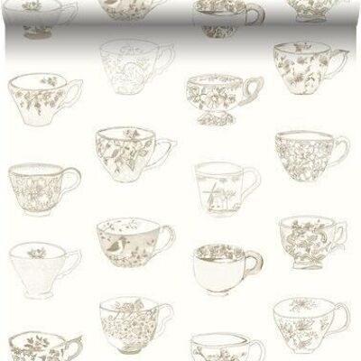 ESTAhome wallpaper cups and saucers-138151