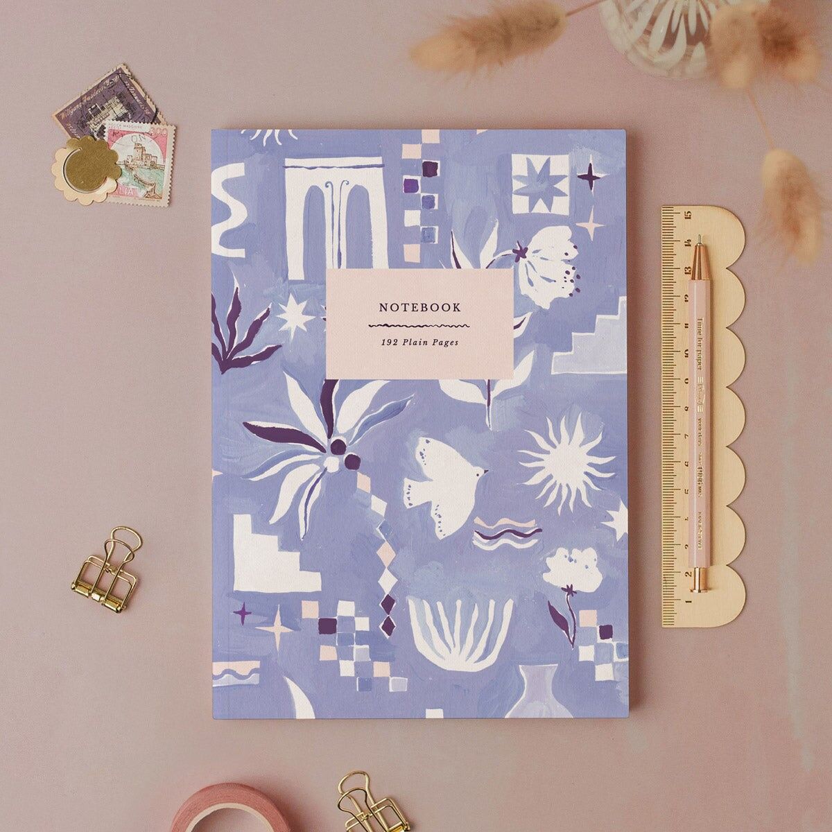 Carnet bleu Medina | Journal à pages blanches | Carnets vierges