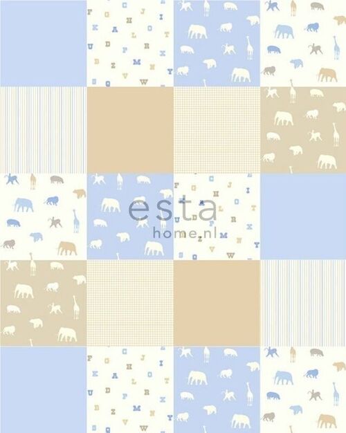 ESTAhome patchwork wallpaper animals-157323