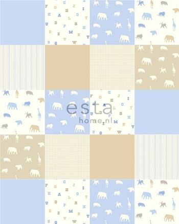 ESTAhome papier peint patchwork animaux-157323