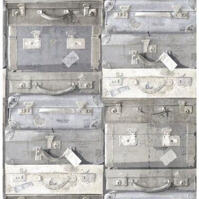 ESTAhome papel pintado vintage maletas-138212