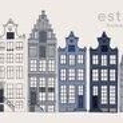 ESTAhome wallpaper border Amsterdam canal houses-157713