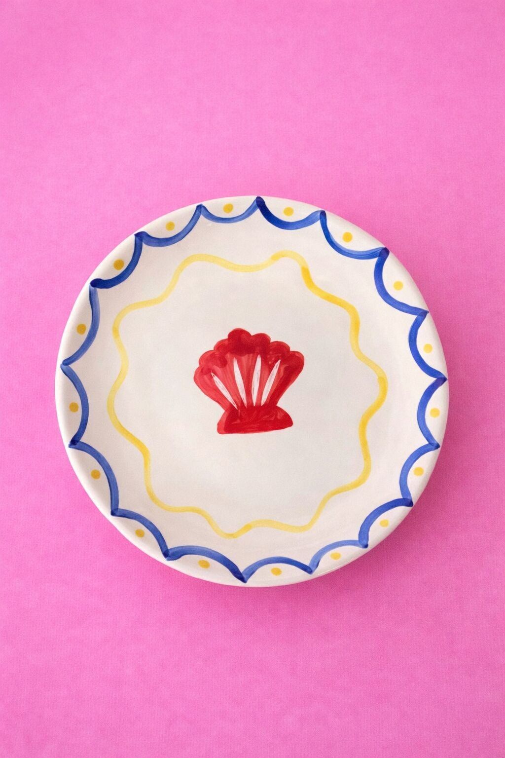 CUENCO Y PLATO DE POSTRE CON FORMA DE CONCHA (PEDIDO ANTICIPADO)