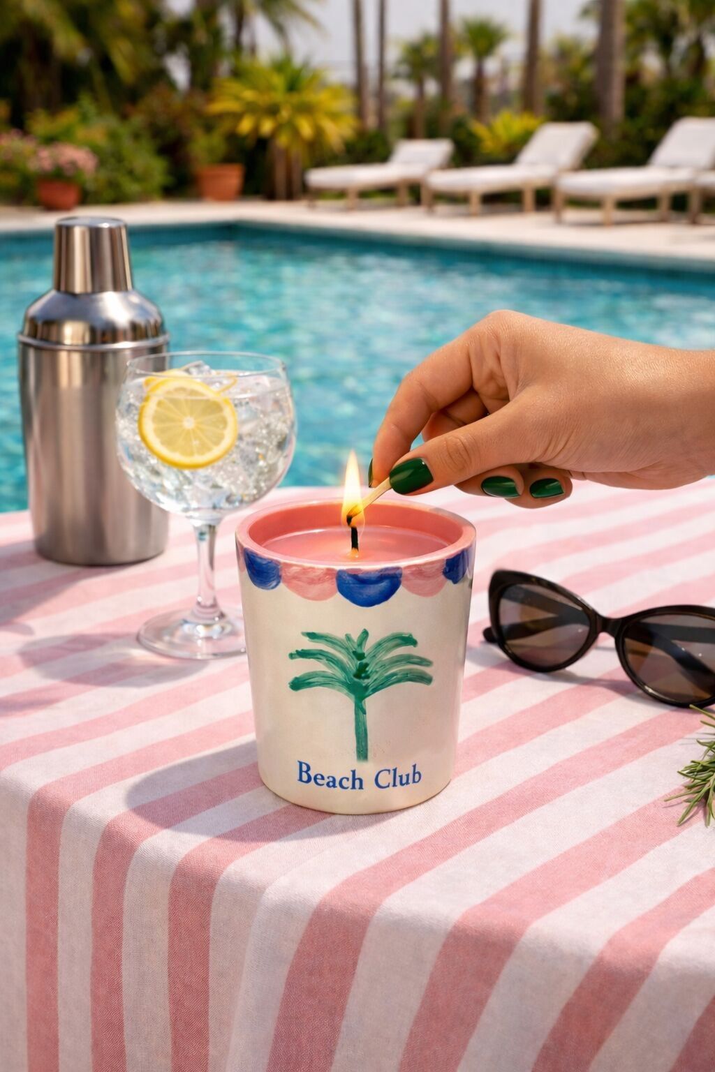 VELA DE CERÁMICA BEACH CLUB / PIÑA COLADA (PRE-ORDEN)