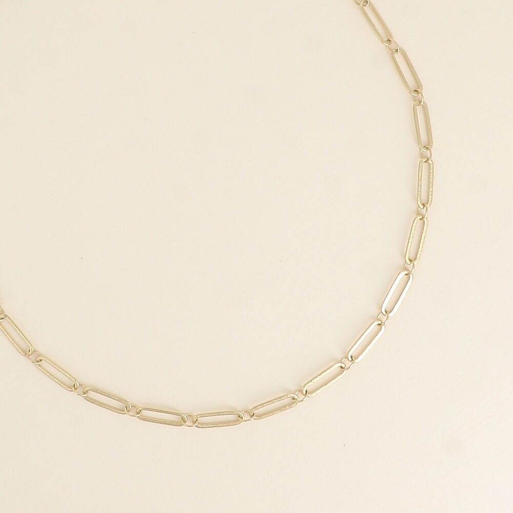 Halskette – Netzgewebe mit ovalen Ringen, gebürsteter, matter Effekt