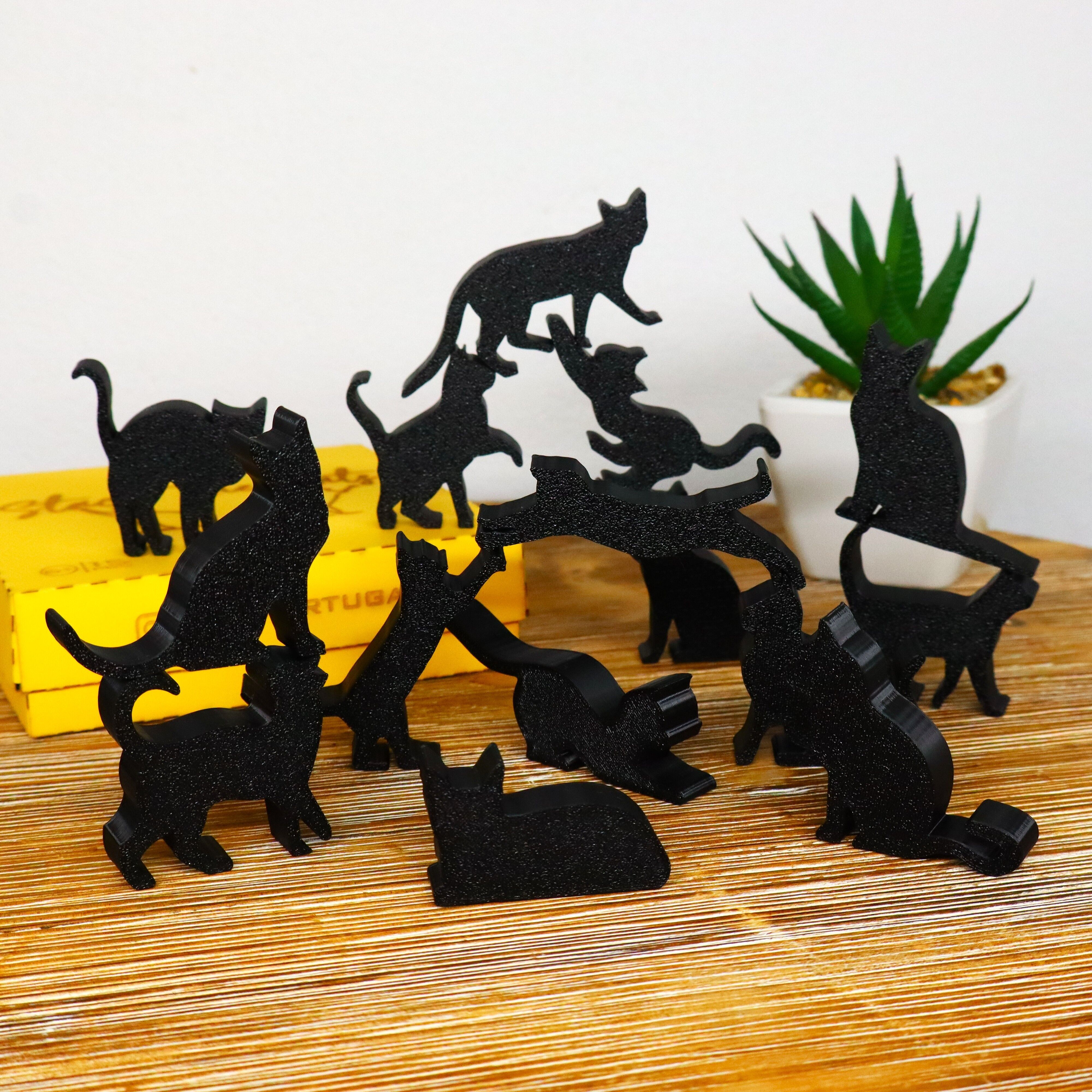 Gioco Stack the Cats, gioco di equilibrio per gatti con 15 pezzi, divertente sfida con i giocattoli per gatti, serata di giochi in famiglia, regalo per gli amanti dei gatti, puzzle da tavolo