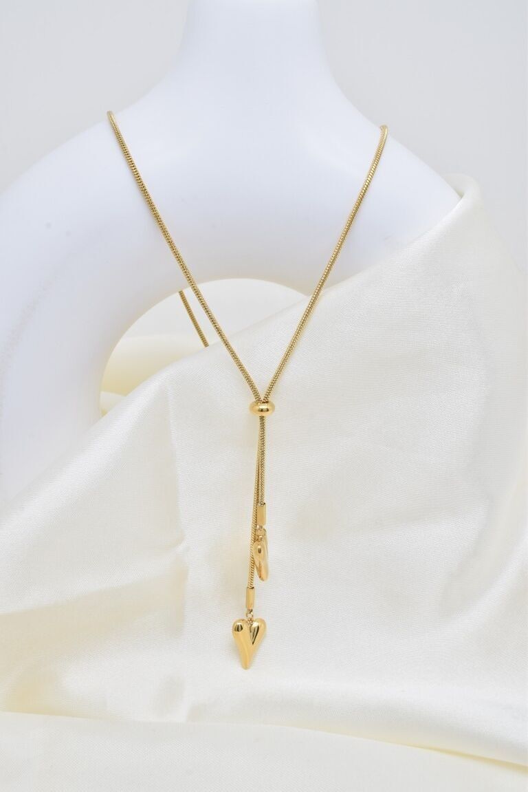 Herzförmige Halskette aus Edelstahl in Y-Form - BJ210304